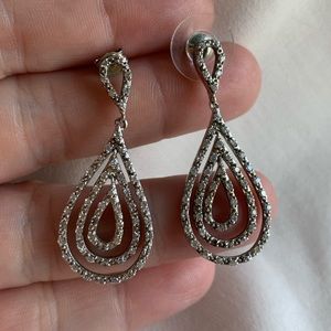Pave drop earrings
